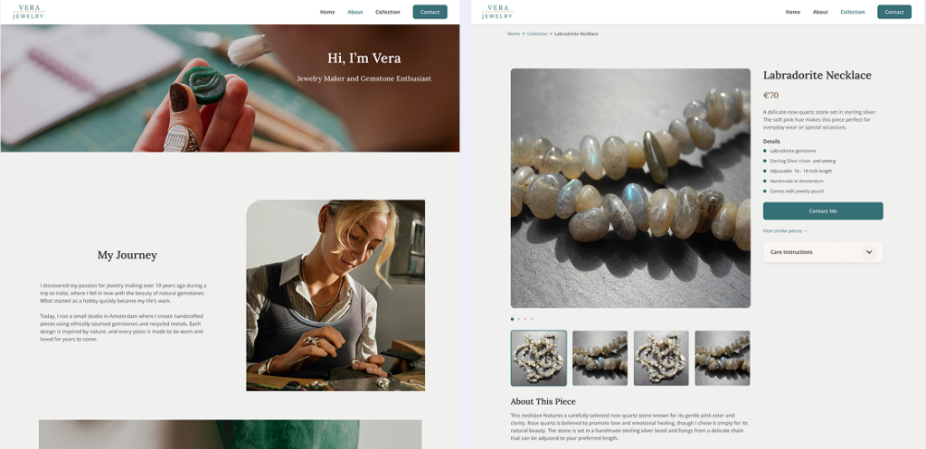 Jewellery maker website images