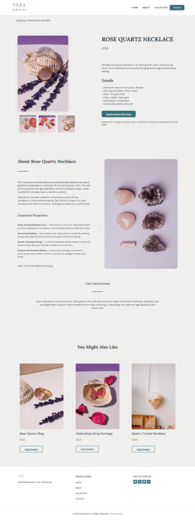 freelance webdesigner portfolio jewelry project home page image